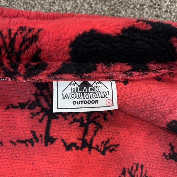 Vintage Black Mountain Outdoor Zip Up Moose Print Fleece, Unisex - Picture 4 of 5
